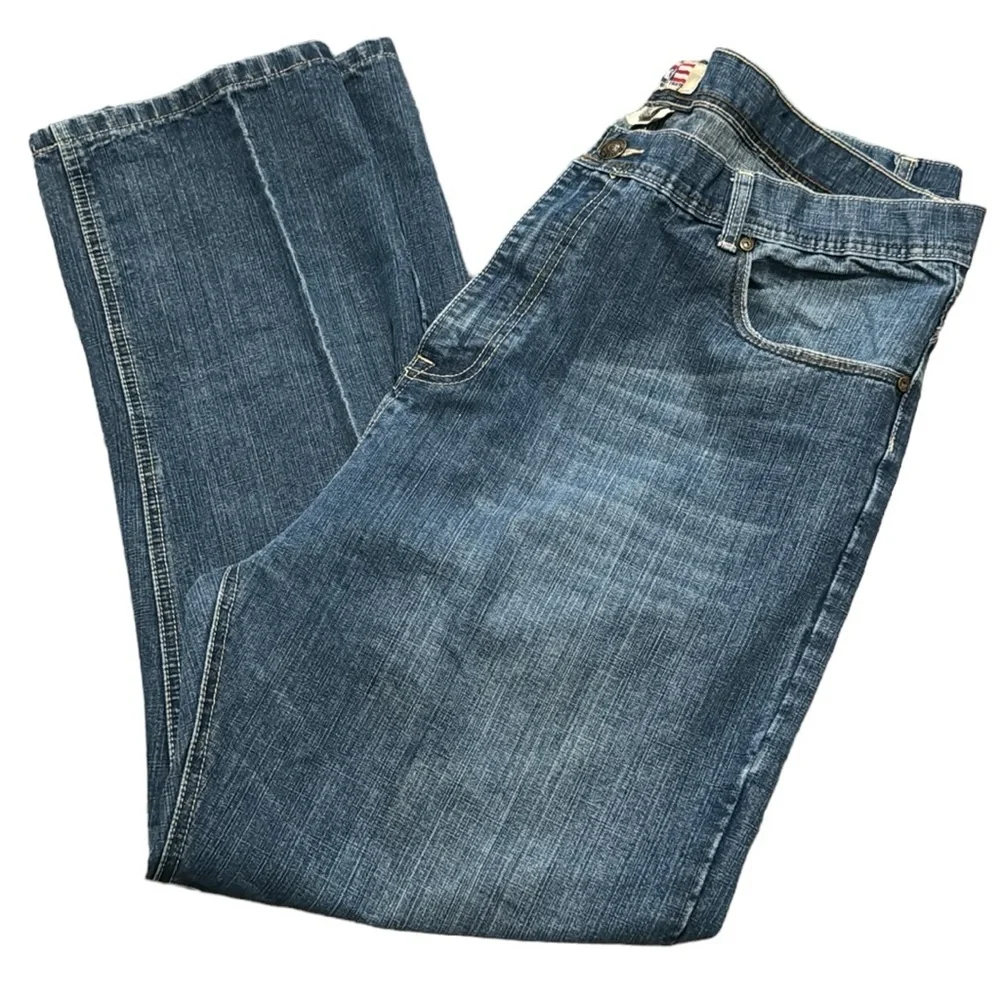 Phat Farm Vintage 90’s Y2K Men’s Baggy Jeans GUC Sz 42” x 32” Med/Dk Wash